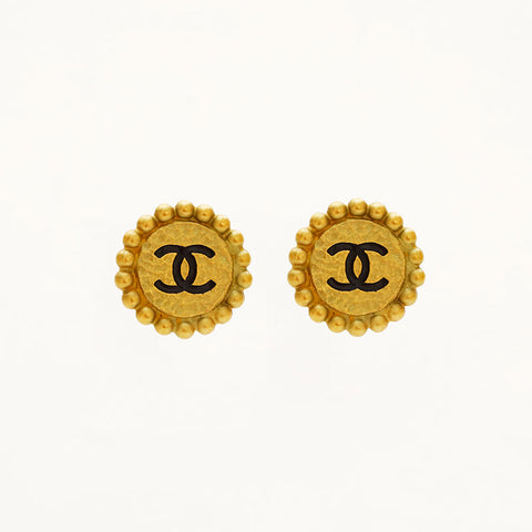 CHANEL 94A COCO Mark Round Earring gold WS20440