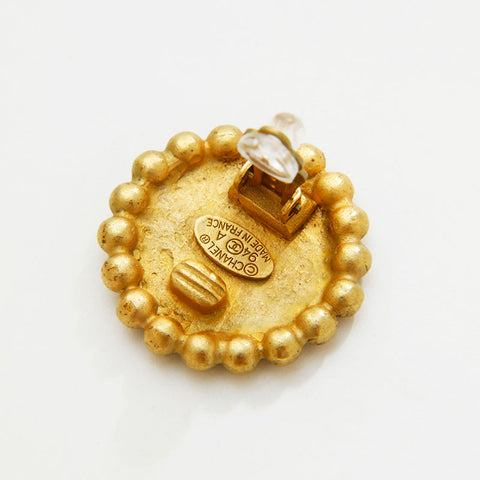 CHANEL 94A COCO Mark Round Earring gold WS20440