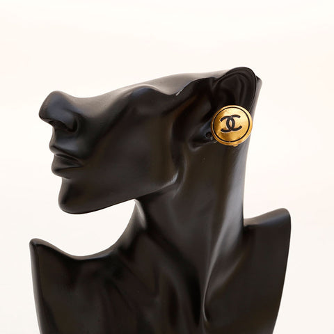 CHANEL 93A COCO Mark Round Earring gold WS20441