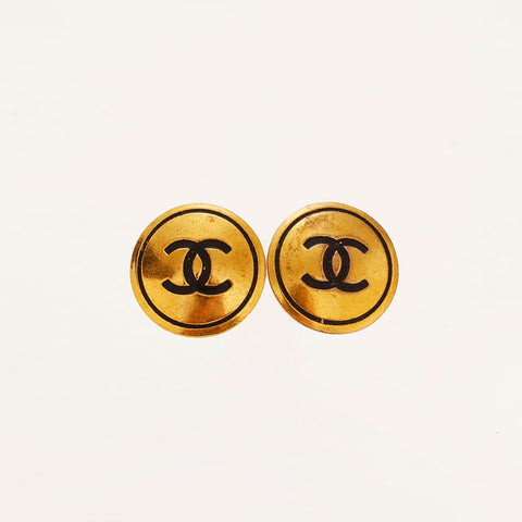 CHANEL 93A COCO Mark Round Earring gold WS20441