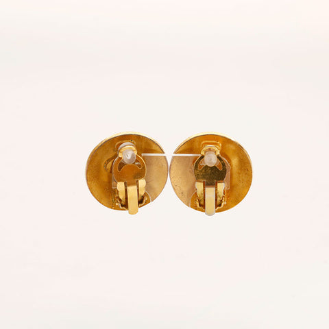 CHANEL 93A COCO Mark Round Earring gold WS20441