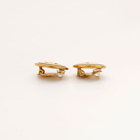 CHANEL 93A COCO Mark Round Earring gold WS20441
