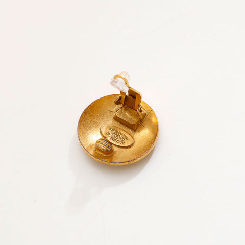 CHANEL 93A COCO Mark Round Earring gold WS20441