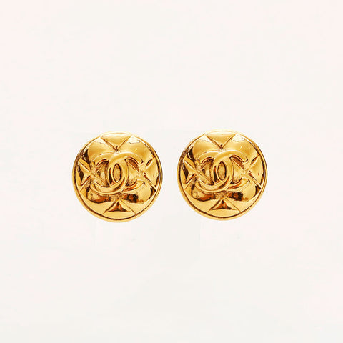 CHANEL COCO Mark round Earring gold WS20442