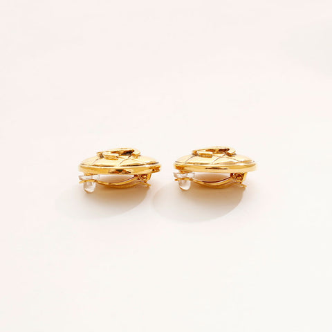 CHANEL COCO Mark round Earring gold WS20442