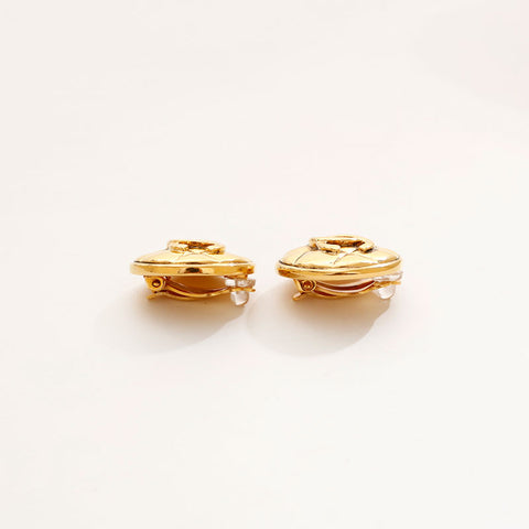 CHANEL COCO Mark round Earring gold WS20442