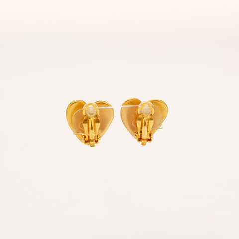 CHANEL 95P COCO Mark Heart Earring gold WS20443
