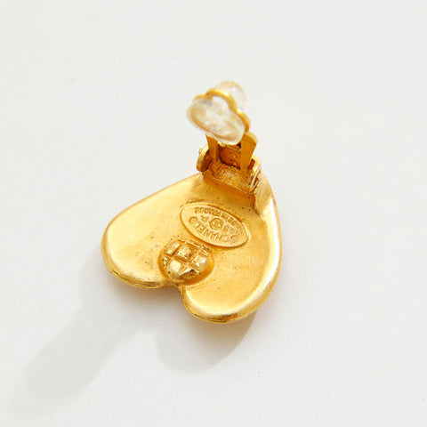 CHANEL 95P COCO Mark Heart Earring gold WS20443