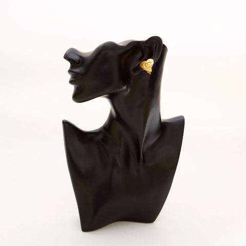CHANEL 95P COCO Mark Heart Earring gold WS20443