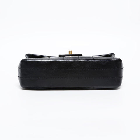CHANEL No. 7 2002-2003 Chocolate Bar Chain Shoulder Bag black WS20445