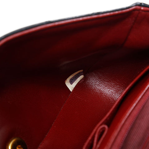 CHANEL No. 1 1989-1991 Lambskin Full Flap Matelasse Shoulder Bag black WS20446