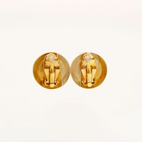 CHANEL 95C COCO Mark Round Earring black WS20448