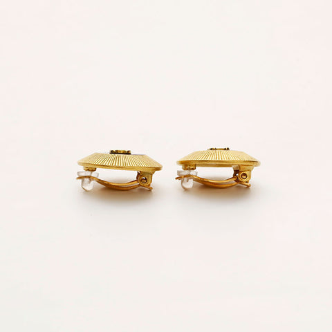 CHANEL 95C COCO Mark Round Earring black WS20448