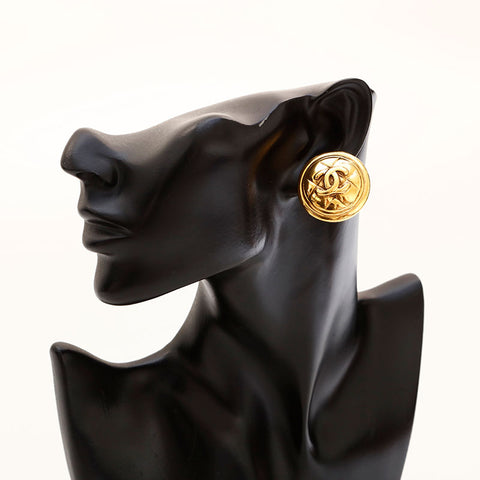 CHANEL COCO Mark round Earring gold WS20449