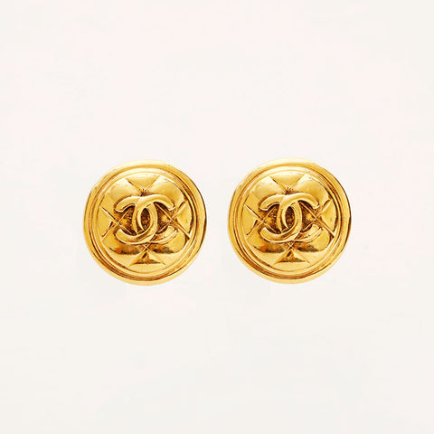 CHANEL COCO Mark round Earring gold WS20449