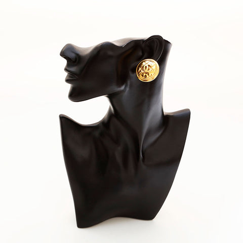 CHANEL COCO Mark round Earring gold WS20449