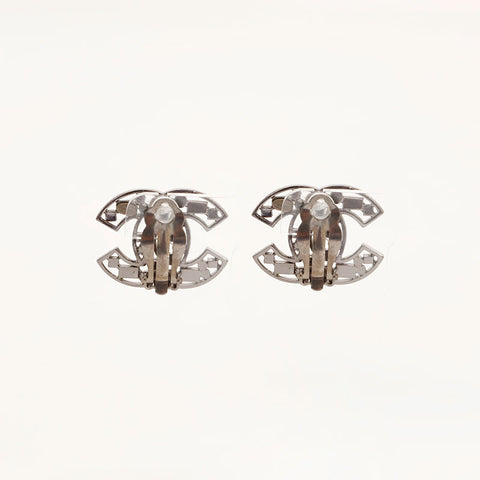 CHANEL 03A COCO Mark Rhinestone Earring black WS20452
