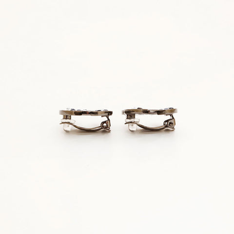 CHANEL 03A COCO Mark Rhinestone Earring black WS20452
