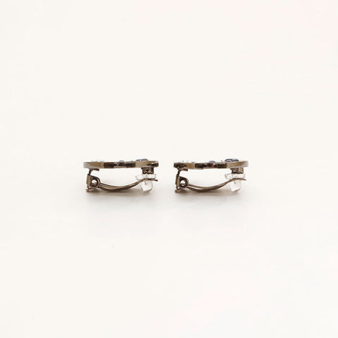 CHANEL 03A COCO Mark Rhinestone Earring black WS20452