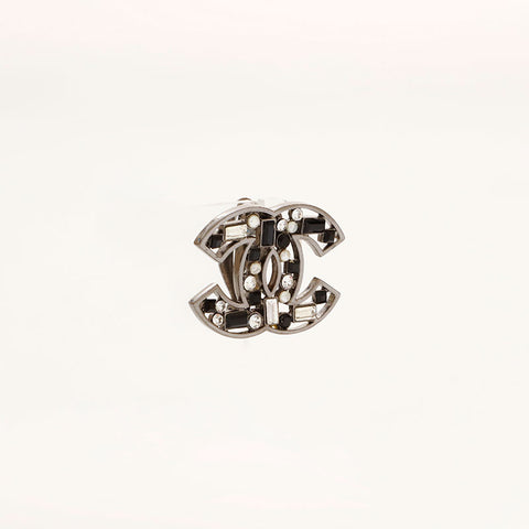 CHANEL 03A COCO Mark Rhinestone Earring black WS20452
