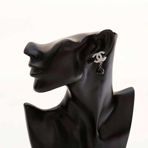 CHANEL E13V COCO Mark Swing Earring black WS20453
