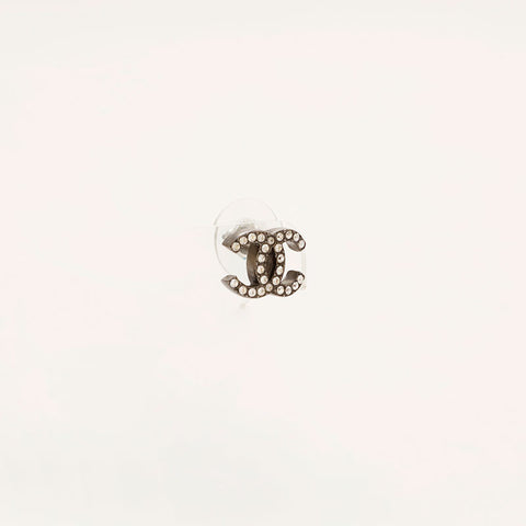 CHANEL F19V COCO Mark Rhinestone Pierce black WS20454