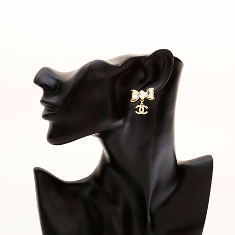 CHANEL A22B COCO Mark Ribbon Pierce gold WS20455