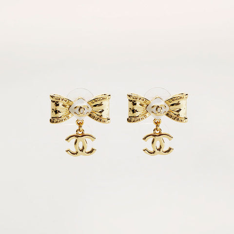 CHANEL A22B COCO Mark Ribbon Pierce gold WS20455