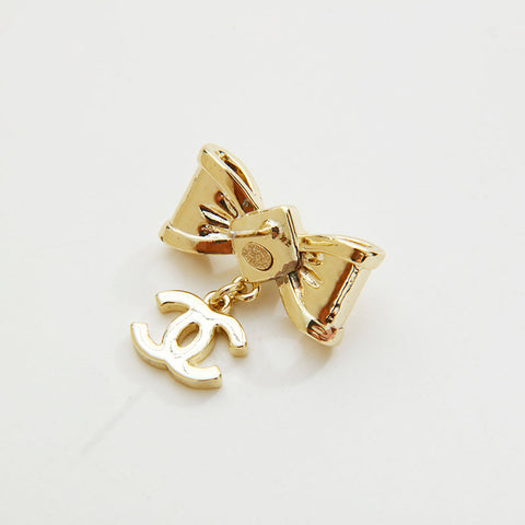 CHANEL A22B COCO Mark Ribbon Pierce gold WS20455