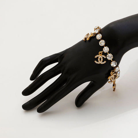 CHANEL Rhinestone COCO Mark bracelet gold WS20456