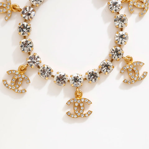 CHANEL Rhinestone COCO Mark bracelet gold WS20456
