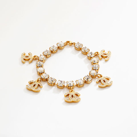 CHANEL Rhinestone COCO Mark bracelet gold WS20456