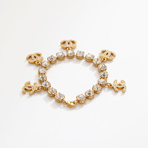 CHANEL Rhinestone COCO Mark bracelet gold WS20456