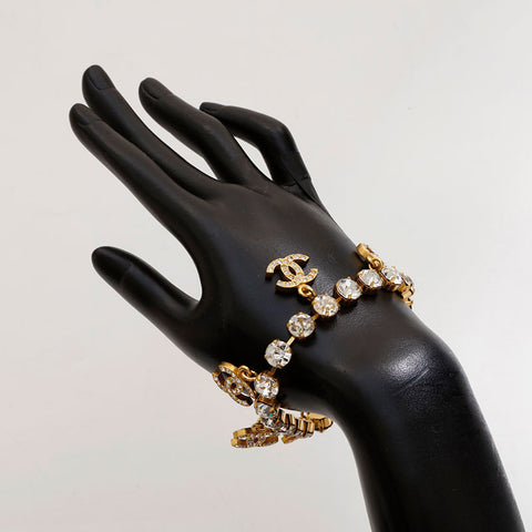 CHANEL Rhinestone COCO Mark bracelet gold WS20456