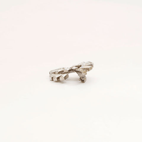 CHANEL COCO Mark rhinestone Brooch Silver WS20460