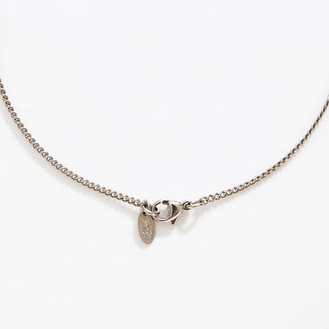 CHANEL COCO Mark rhinestone Necklace Silver WS20461