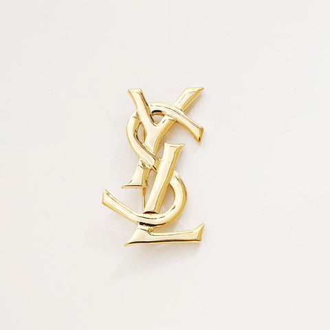 YVES SAINT LAURENT logo Brooch gold WS20466
