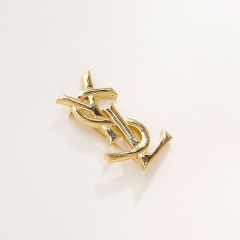 YVES SAINT LAURENT logo Brooch gold WS20466