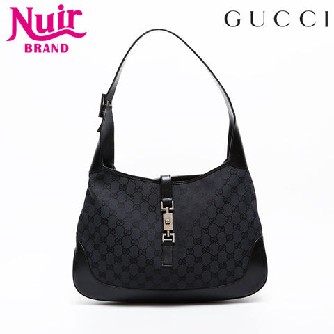 GUCCI GG Canvas Jackie Large Shoulder Bag black WS20470