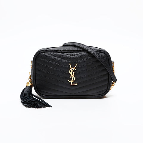 イヴ・サンローラン YVES SAINT LAURENT ミニ ルー レザー ショルダーバッグ ブラック WS20472