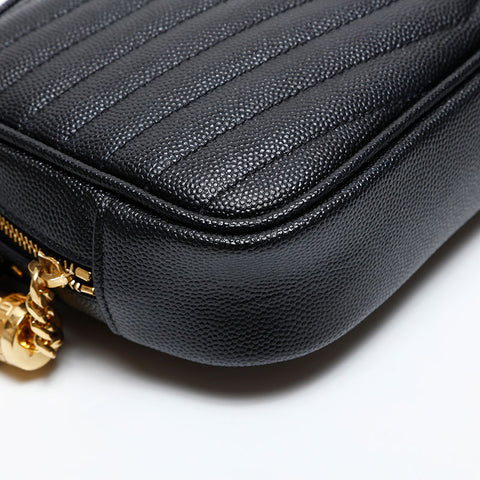 YVES SAINT LAURENT Mini Lou Leather Shoulder Bag black WS20472