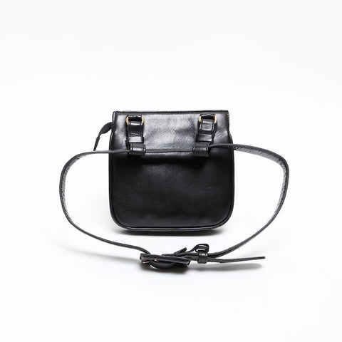 CHANEL No. 1 1989-1991 COCO Mark Lambskin Belt Waist bag black WS20474