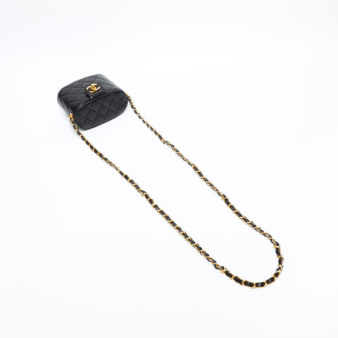 CHANEL No. 2 1991-1994 小羊皮链条化妆单肩包黑色 WS20480