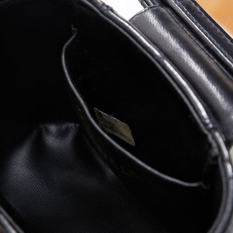 CHANEL No. 2 1991-1994 Lambskin Chain Vanity Shoulder Bag black WS20480
