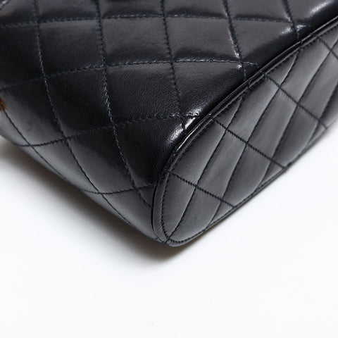 CHANEL No. 2 1991-1994 Lambskin Chain Vanity Shoulder Bag black WS20480
