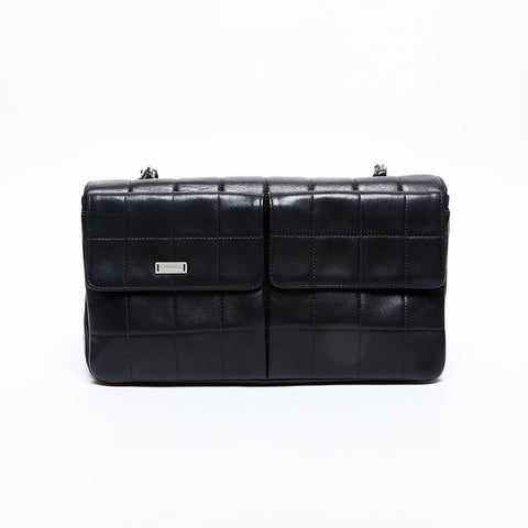 CHANEL No. 6 2000-2002 小羊皮巧克力棒 2.55 链条单肩包 黑色 WS20483