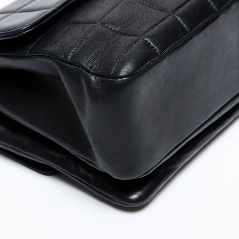 CHANEL No. 6 2000-2002 Lambskin Chocolate Bar 2.55 Chain Shoulder Bag black WS20483