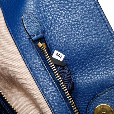 PRADA Leather 2way Handbag blue WS20485