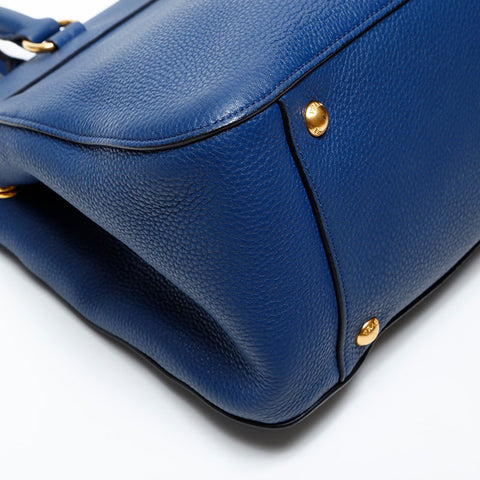 PRADA Leather 2way Handbag blue WS20485