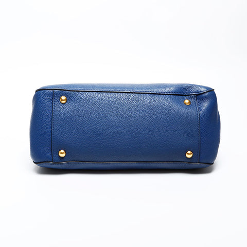 PRADA Leather 2way Handbag blue WS20485